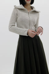ボカシニットビッグカラーカーディガン / Bokashi Knit Big Collar Cardigan (2color)