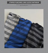 ストライプパンチロングスリーブニット / STRIPED PUNCHING LONG SLEEVE KNITWEAR(3COLOR)