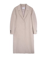 Hidden button overfit wool handmade coat_ivory