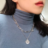 ビッグチェーンチョーカーレイヤードネックレス / Big Chain Choker Layered Necklace