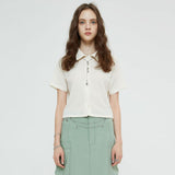 リラックスクリンクルシャツ / RELAXED CRINKLE SHIRT (CREAM)