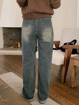 Deep Washing Wide Denim Pants (2color)