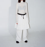 [pepe]cotton pleated wrap skirt (white)