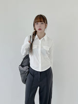 パリカラーTシャツ/Paris collar T-shirt (2color)