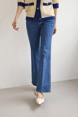 スパンロングブーツカットデニムパンツ / SAND BLUE JEANS / SPAN LONG BOOTSCUT DENIM PANTS