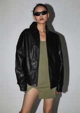 [MADE] Spread Collar Loose Leatherette Jacket