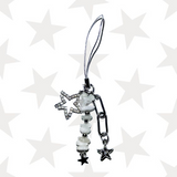 Silver three star cellphone strap