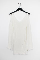 リボンオープンショルダーニット / Ribbon Open Shoulder Knit (4color)