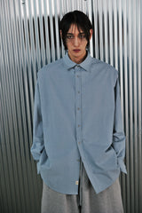 EARTH-COLOR PLEATS SHIRT (Cloudy Sky) / アースカラープリーツシャツ