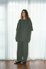 SOLAR PIGMENT BALLOON SWEAT PANTS (Khaki) / ソーラーピグメントバルーンスウェットパンツ
