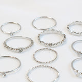 ミニハートレイヤードリングセット / Mini Heart Layered Ring 10 Set (2 color)