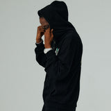 ハートプリンティングフードジップアップ/HEART PRINTING HOOD ZIP-UP-BLACK