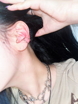 Silver pierced shape ear cuff (set)