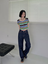 カラーショートスリーブカーディガン/Color short sleeve cardigan (2color)