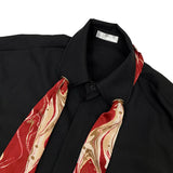 MO マーベルスカーフアイレットシャツ / MO Marvel Scarf Eyelet Shirt (3 colors)