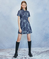 HIDE Tie Dye Denim Dress (Blue) (6570969596022)