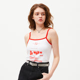 チェリートムボーイグラフィックノースリーブ / CHERRY TOMBOY GRAPHIC SLEEVELESS [WHITE]