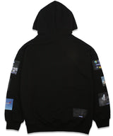 スペースグラフィック_フードスウェットシャツ/ Space_Graphic Hooded Sweatshirt BLACK (6613180743798)