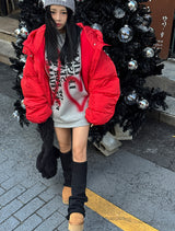 [UNISEX] Hooded oversized fit wellon padded coat