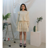Floria shirring skirt (ivory) (6656433487990)