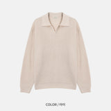 ブレンドオープンカラニット/BLEND OPEN KARA KNIT(7COLOR)