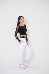 アップラインメッシュクロップTシャツ/(9234) Upline Mesh Crop Tee