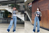 ワイドフィットロールアップデニムパンツ/WIDE FIT LIGHT BLUE ROLL UP DENIM PANTS [16635]