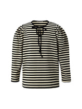 Ribbed  puff top - Black (6682209648758)