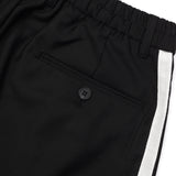 [UNISEX] Satin-Trimmed Racing Trousers (Black)