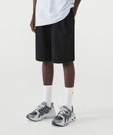ディープ ワン タック スウェット バミューダ ショーツ / DEEP ONE TUCK SWEAT BERMUDA SHORTS_BLACK