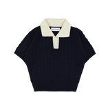 PREPPY COLLAR HALF KNIT