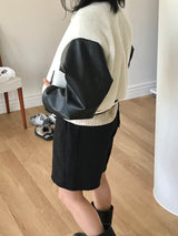 Blando fleece varsity jacket