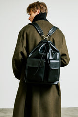 collarless front cover coat khaki (6615481614454)