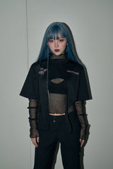 エンジェルナンバーレイヤードトップセット/angel number layered top set - black