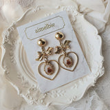 ビンテージテディベアハートアンドリボンピアス / Vintage Teddy Bear Heart and Ribbon Piercing