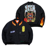 21 FLAME OVERSIZED MA-1 JACKET LIGHT KHAKI / BLACK (6629884756086)