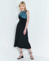 チェーンリンクレイヤードドレス / Chain Link Layered Dress _ Teal