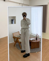 ツータック ベルト ジャンプスーツ / RO Two-Tuck Belted Jumpsuit (4 colors)