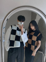 Uno Checker Town Knit Vest (2color) (6677041053814)