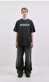 セミブーツカット ワイド ピンタック デニムパンツ /  CHARMS SEMI BOOTCUT  WIDE PINTUCK DENIM PANT BK