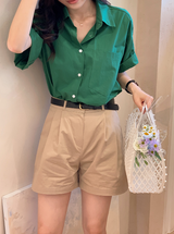 クラシックピンタックショートパンツ (3color)