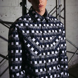 チェッカードパッデッドシャツ/NAVY CHECERED PADDED SHIRT