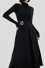 サイドベルトロングスカート / Side belt long skirt (2color)