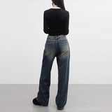 Keevy Button Wide Denim Pants
