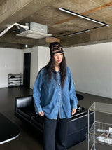 Bold denim loose fit shirt