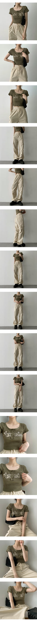 パンタスナップ半袖クロップドTシャツ / Pantasnap Short Sleeve Cropped T-Shirt