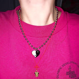 Ying yang heart necklace (6672843374710)