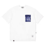 23 ペイズリーポケットオーバーサイズTシャツ / 23 PAISLEY POCKET OVERSIZED T-SHIRTS WHITE / WHITE MELANGE / BLACK / KHAKI