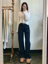 ワイドフィットデニムパンツ/WIDE FIT DARK BLUE DENIM PANTS [17790]