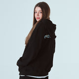 オーバーフィットプリンティングフードジップアップ/OVERFIT PRINTING HOOD ZIP-UP-BLACK